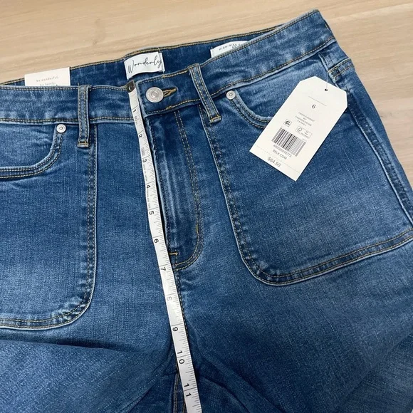 Wonderly Dark Blue Flare Jeans Women Size 6R - Picture 11 of 14